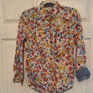 St. John’s Bay Multicolor Floral Blouse - Red, Yellow, Blue